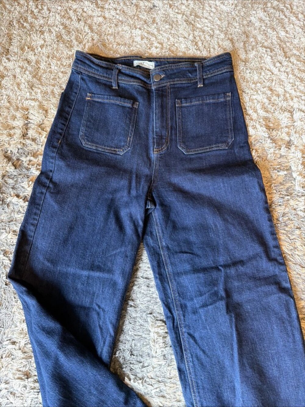 OAT New York High Rise Wide Leg Jeans Blue Raw Hem Women 10/30 - Picture 2 of 8